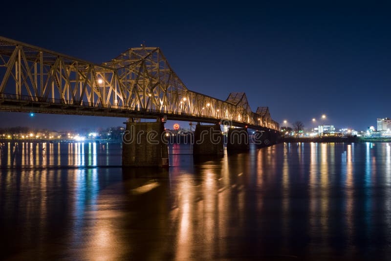 Bridge at Night Louisville Kentucky stock photos Bridge at Night Louisville Kentucky stock photos