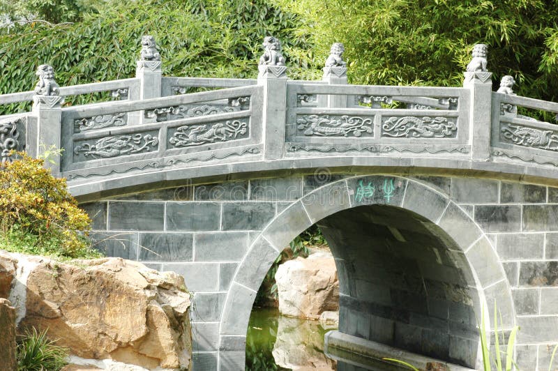 A Bridge at Oriental Garden stock image