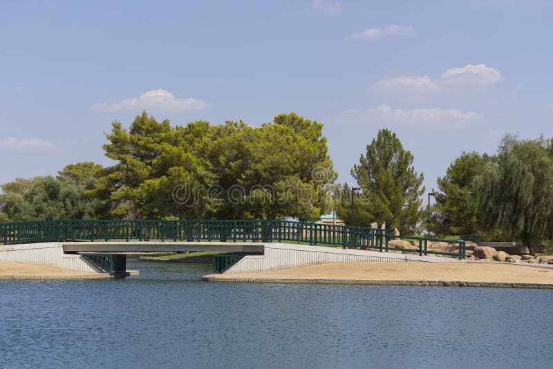 Bridge over Cortez Lake, Phoenix, AZ stock image Bridge over Cortez Lake, Phoenix, AZ stock image