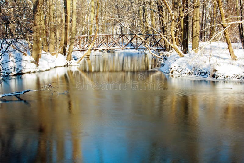 Bridge over the creek stock image