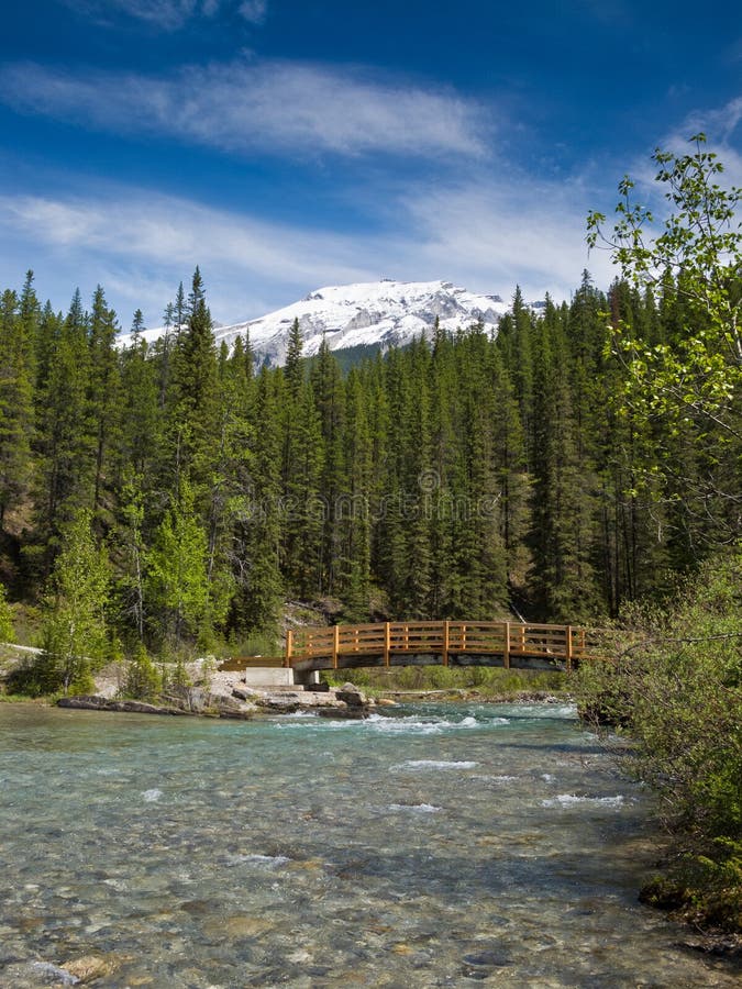 A Bridge Over A River In The Mountains Stock Image Image Of Rapid