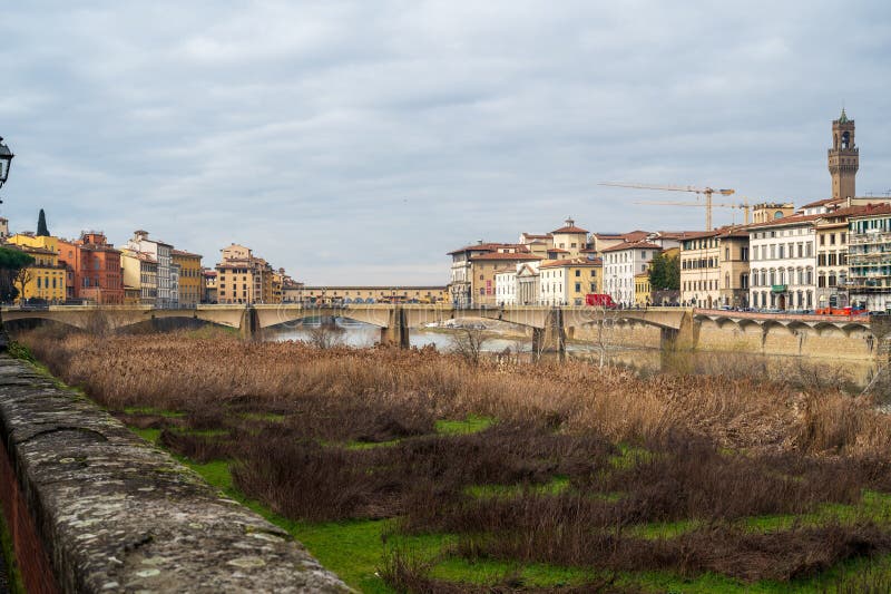 Bridge Over the River in the Old Town of Florence Stock Image Image