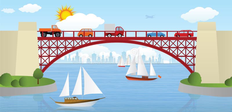 Bridge Over The River Stock Vector Illustration Of Environment 38808802