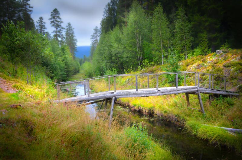Bridge over small creek stock image. Image of landscape 33833781