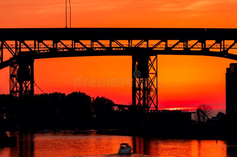 Bridge over sunset