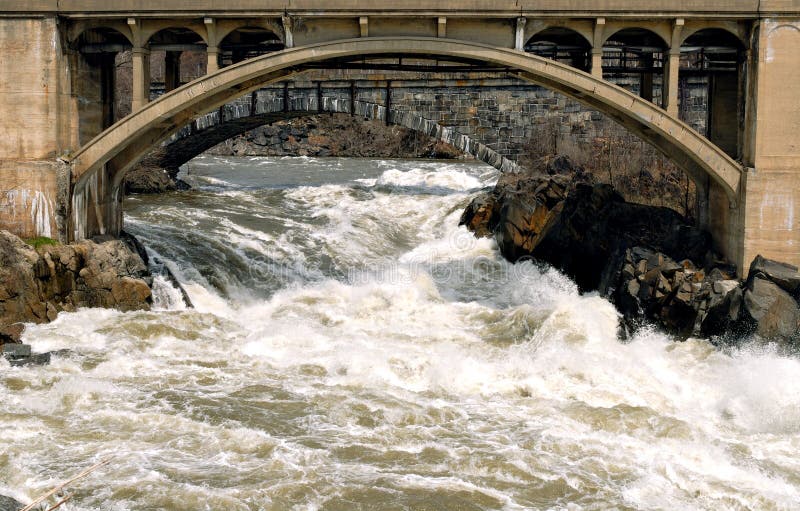 Agua transición arqueado puente.