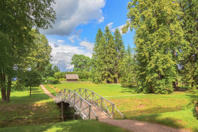 Bridge in a park stock photo. Image of land, countryside 116020
