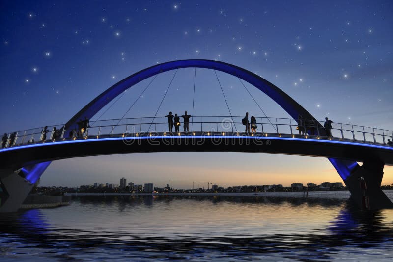 Bridge in Perth under starry sky royalty free stock image Bridge in Perth under starry sky royalty free stock image