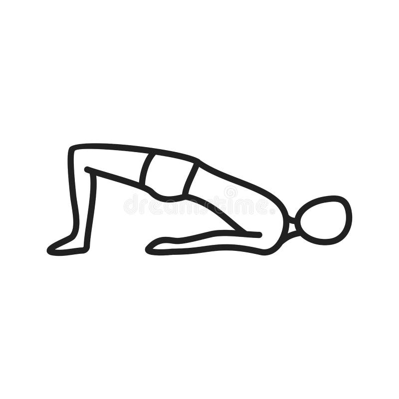 Summer Vacation Activity Inspiration Bridge Pose In Yoga Person Icon In  Yoga Pose Black And White Vector Design Free Vector and graphic 193531825.
