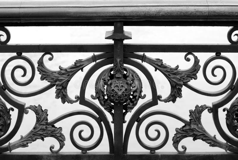Bridge Railing Design, Paris royalty free stock photo