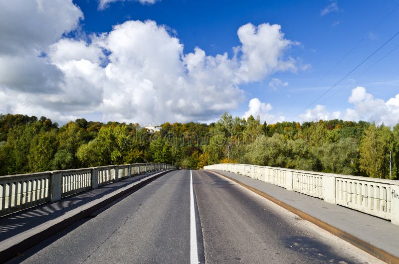 Bridge through river Gauja in Sigulda, Latvia