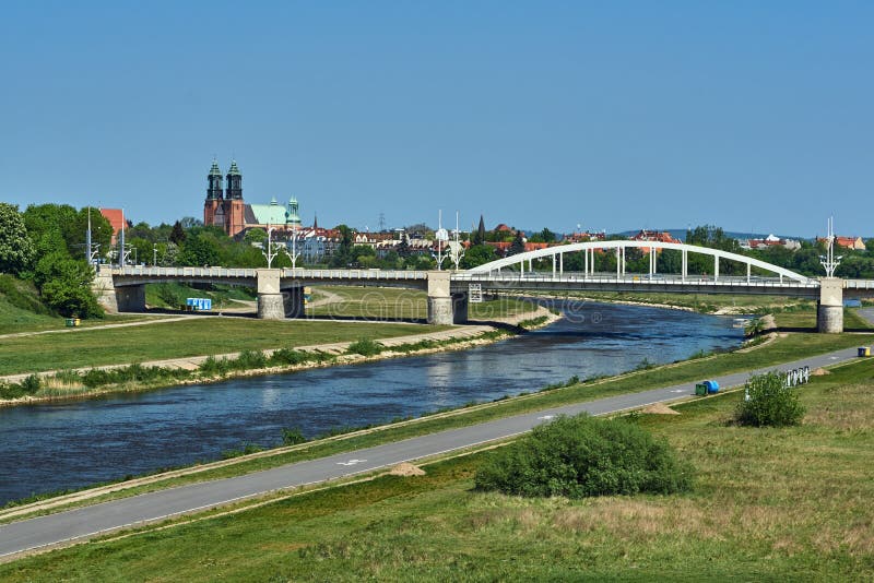 Bridge on the river Warta royalty free stock photos Bridge on the river Warta royalty free stock photos