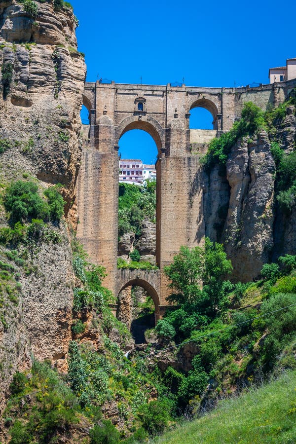 Bridge of Ronda, one of the most famous white villages of Malaga, Andalusia, Spain