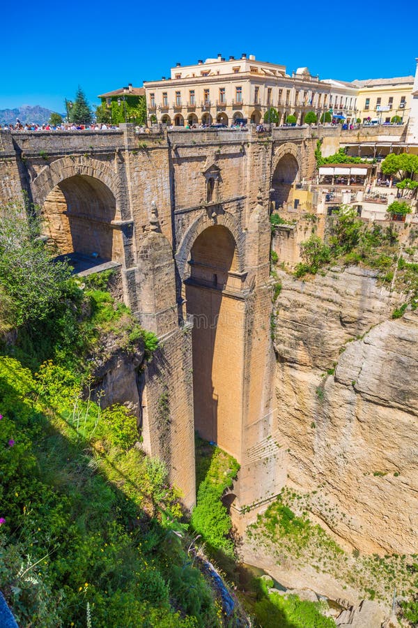 Bridge of Ronda, one of the most famous white villages of Malaga, Andalusia, Spain