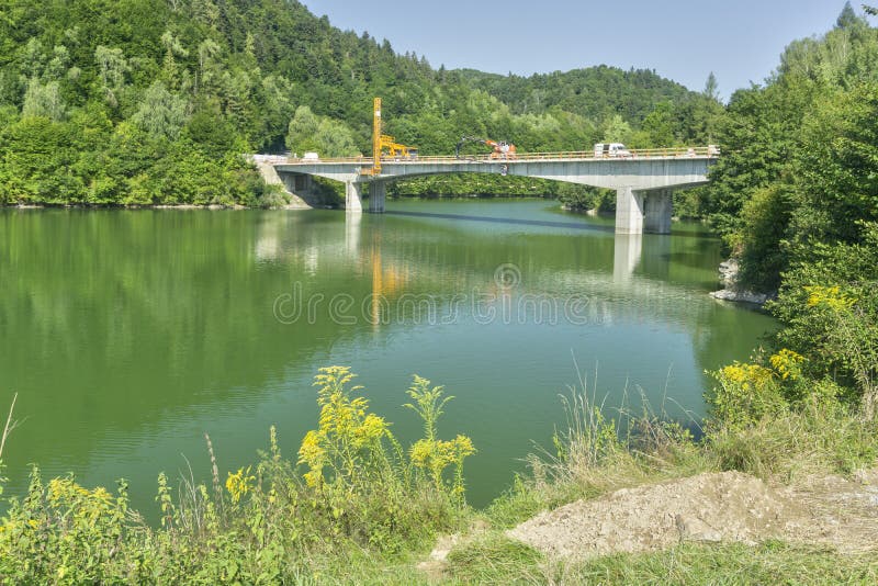 Most u vodní nádrže Ružín u řeky Hornád