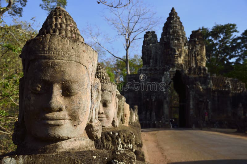 Bridge at South Gate of Angkor Tom - Cambodia