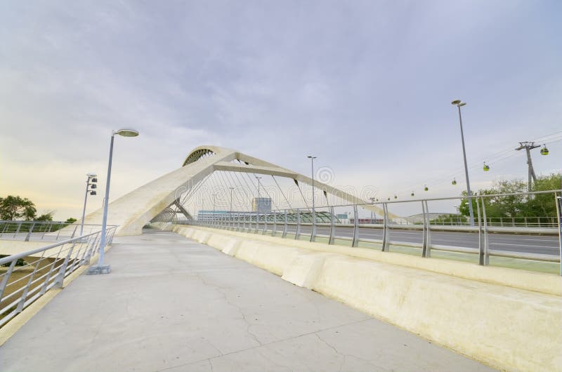 Bridge of the third millenium in Zaragoza on 16, May 2013. royalty free stock photography