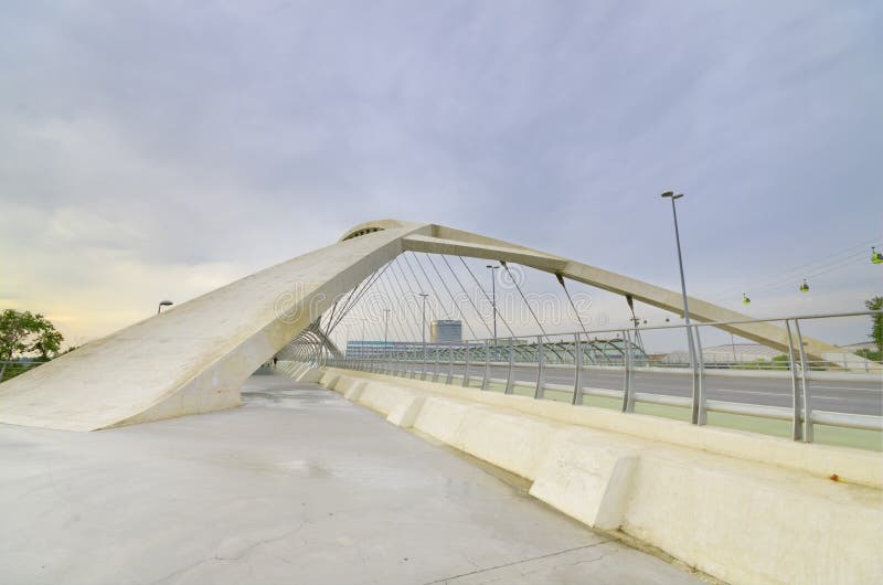Bridge of the third millenium in Zaragoza stock photography