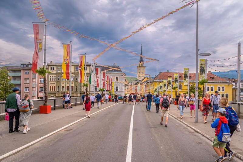 Bridge To Villach Center, Austria Editorial Image Image of kirchtag
