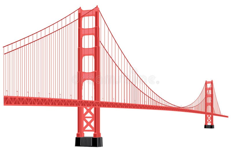 Bridge złota brama royalty ilustracja