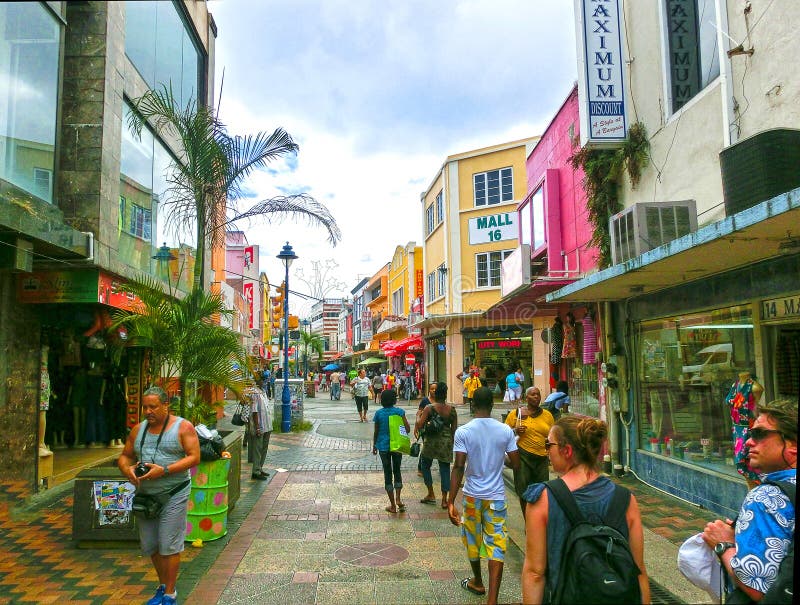 Bridgetown Barbados May 11 2016 The Streets At Downtown Of