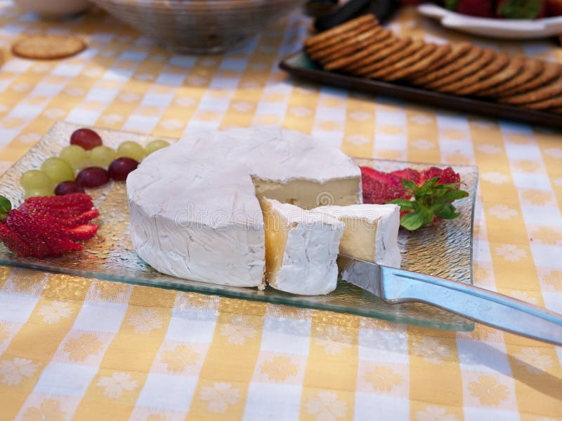 Brie Cheese Plate With Strawberry And Grapes Stock Image Image of breakfast, french 56386189
