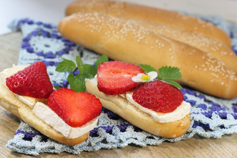 Brie Cheese and Strawberries Stock Photo Image of diet, flavors 71455776