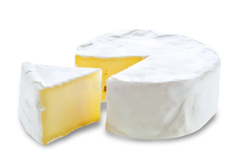 Brie Cheese on a White Isolated Background Stock Photo Image of calcium, cottage 162000572