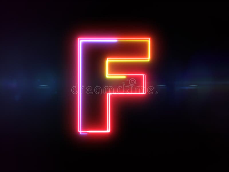 Brief B - het kleurrijke gloeien outlineF royalty-vrije illustratie