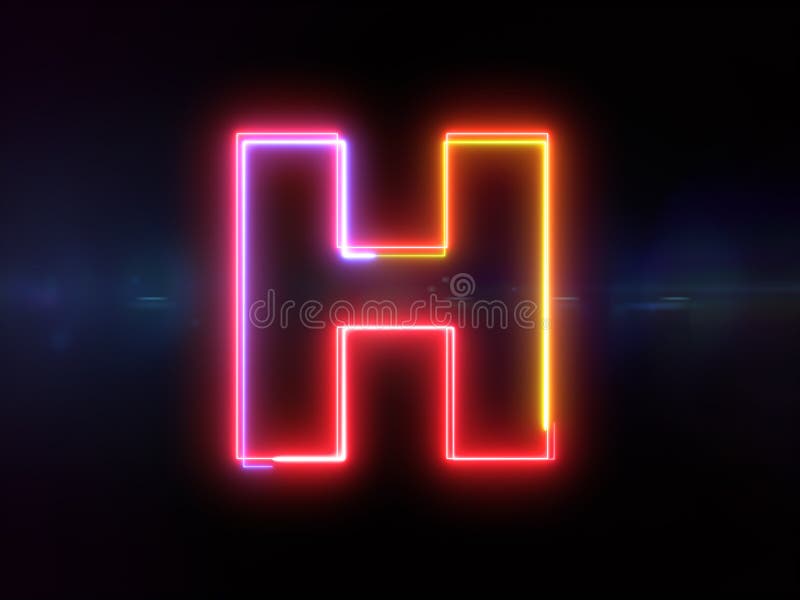 Brief H - kleurrijk gloeiend overzicht royalty-vrije illustratie