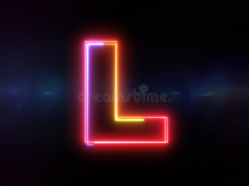 Brief L - het kleurrijke gloeien outlineF royalty-vrije illustratie