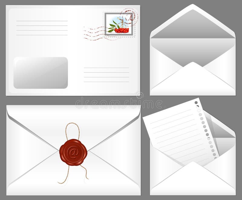 Brief met wasverbinding en postzegel. stock illustratie Brief met wasverbinding en postzegel. stock illustratie