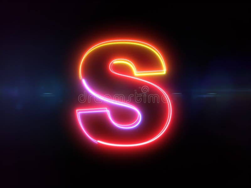 Brief S - kleurrijk gloeiend overzicht royalty-vrije illustratie