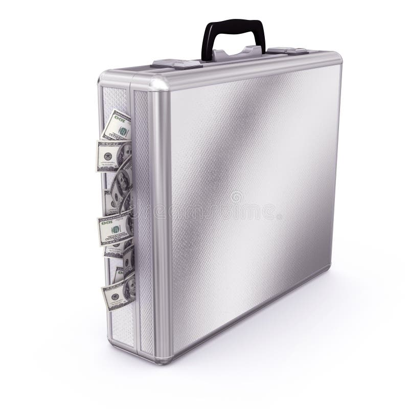 Briefcase Full of Dollars Bills Stock Illustration Illustration of