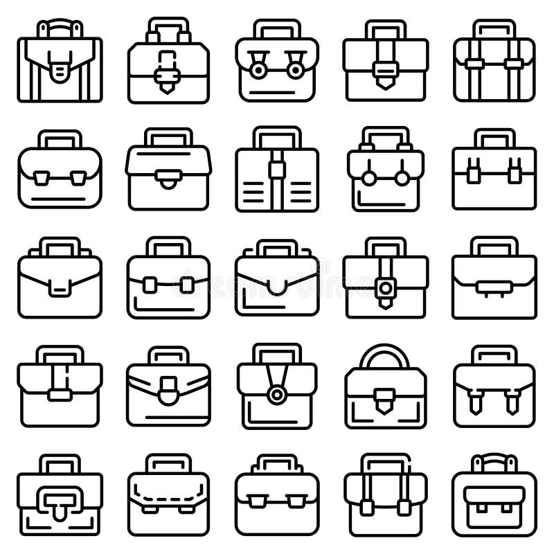 Briefcase Icons with Currency Symbols Stock Vector Illustration of