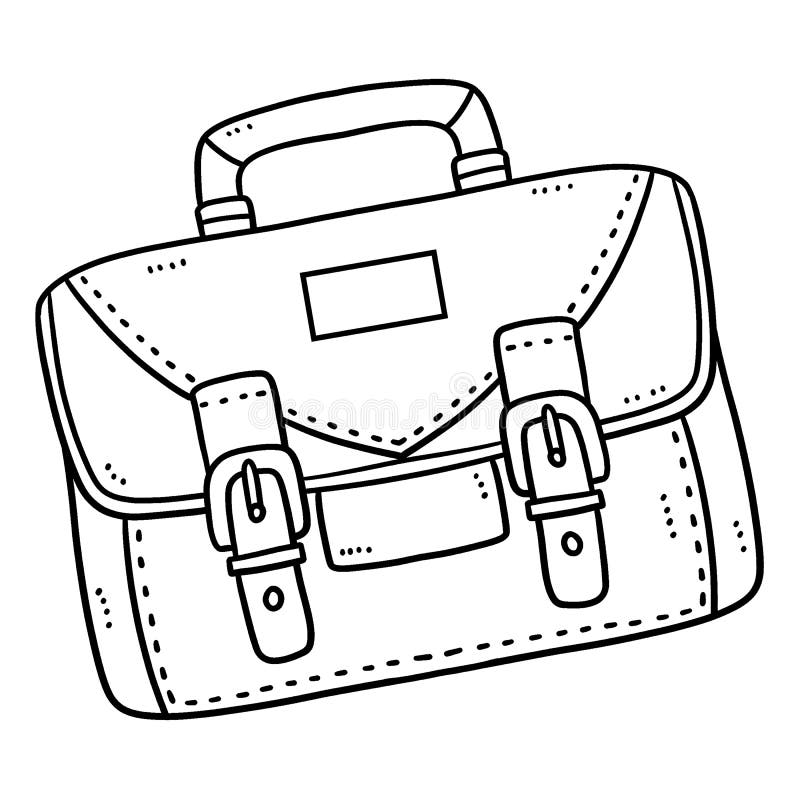 Briefcase Isolated Coloring Page for Kids Stock Vector - Illustration ...