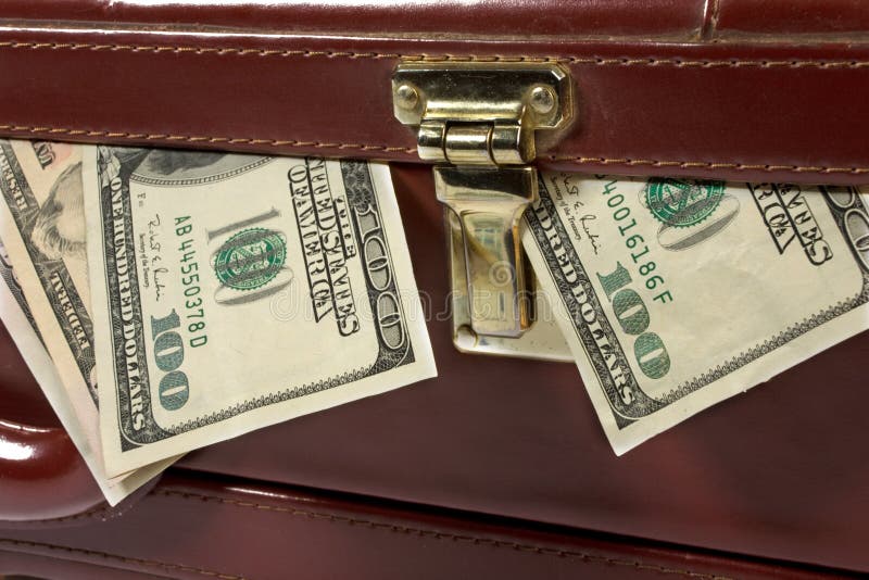 Briefcase with money stock photo. Image of brown, baggage 10572422
