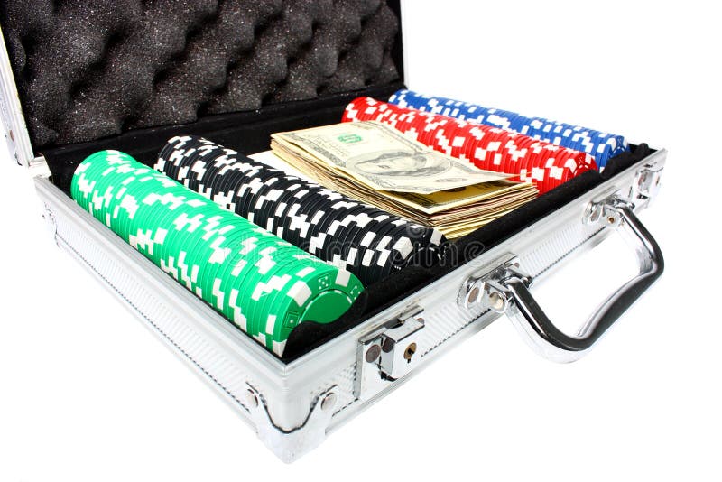 A Briefcase With Poker Chips And Money Stock Photo Image of locks