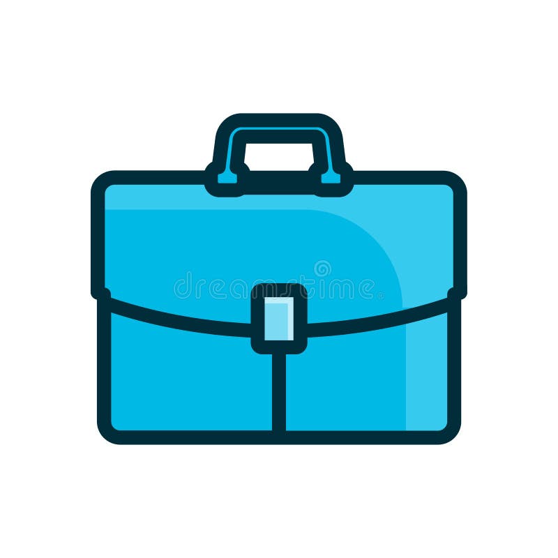 Briefcase Symbols Blue Icon Vector Illustration Isolated on White