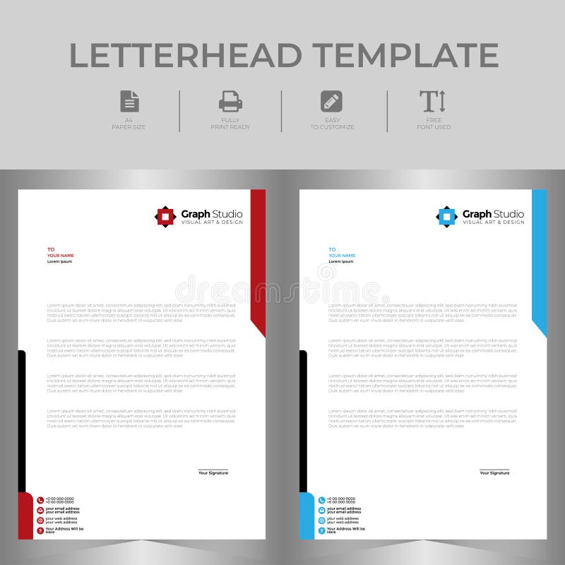 Letterhead Template Set Creative Design Abstract Vector Illustration design. Letterhead Template Set Creative Design Abstract Vector Illustration design