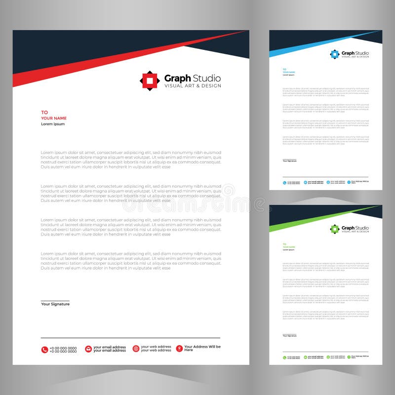 Letterhead Template with color variation vector illustration. Letterhead Template with color variation vector illustration