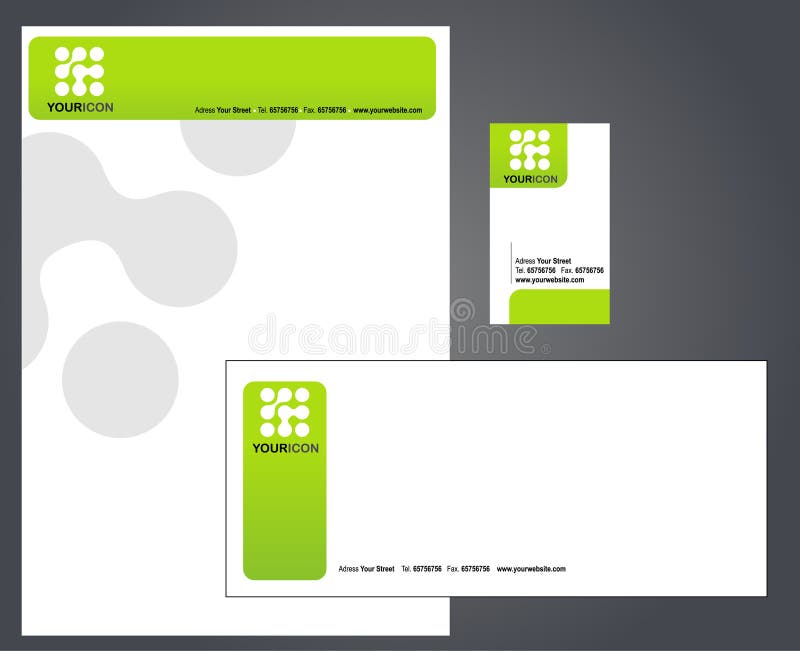 Set of Letterhead, envelope and business card, logo. Set of Letterhead, envelope and business card, logo