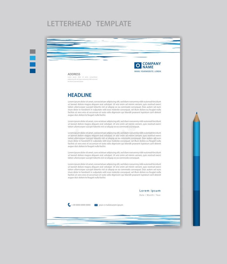 Letterhead template vector, minimalist style, printing design, business advertisement layout, Blue concept background. Letterhead template vector, minimalist style, printing design, business advertisement layout, Blue concept background