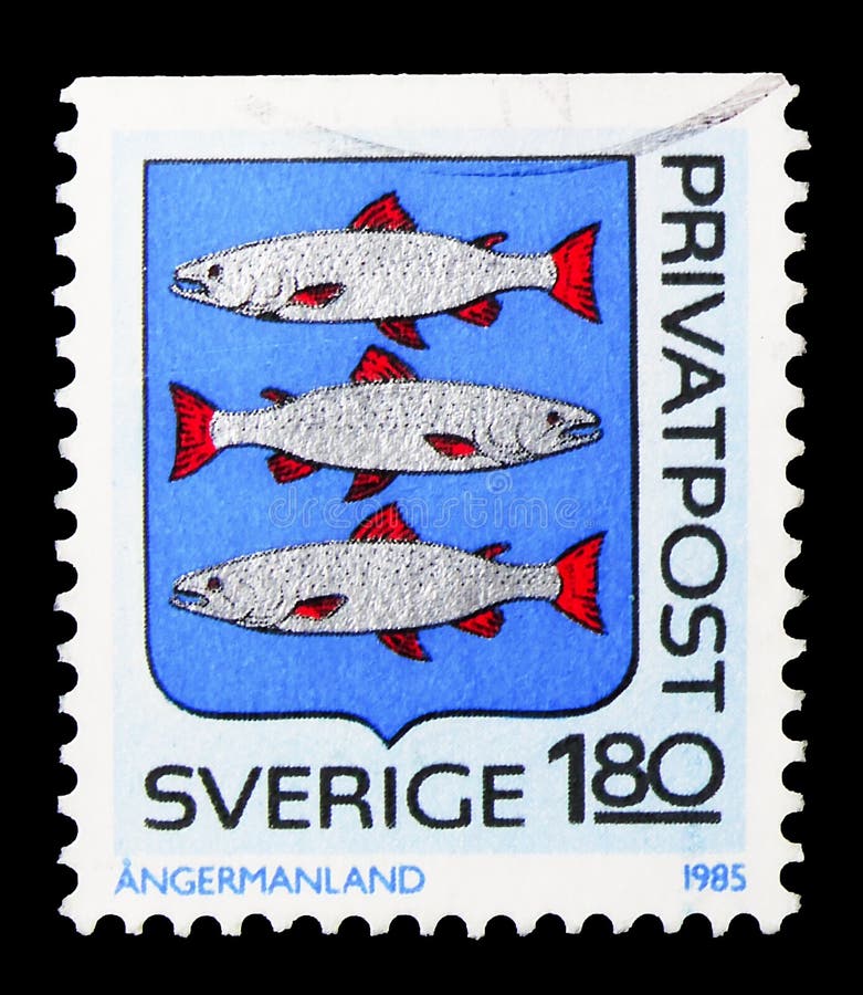 Briefmarken in Schweden mit Diskontstempeln, 1 80 kr - Schwedische Krone, Serie, ca. 1985