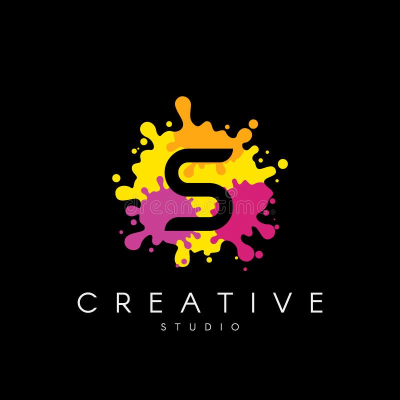 Brievens embleem bij de kleurrijke achtergrond van de verfplons vector illustratie