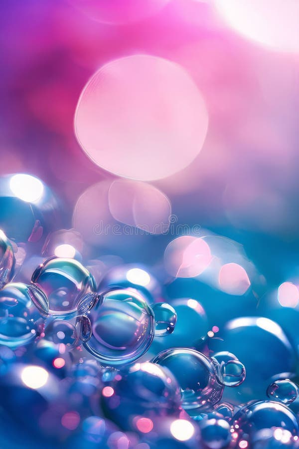 Bright abstract background in the form of bubbles with colorful light spots. stock image
