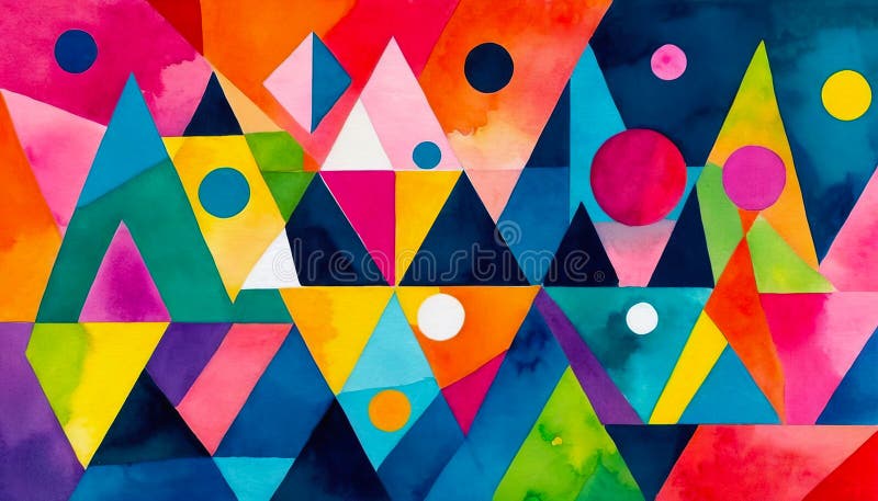 Bright abstract background with multicolor shapes, colorful pattern royalty free illustration