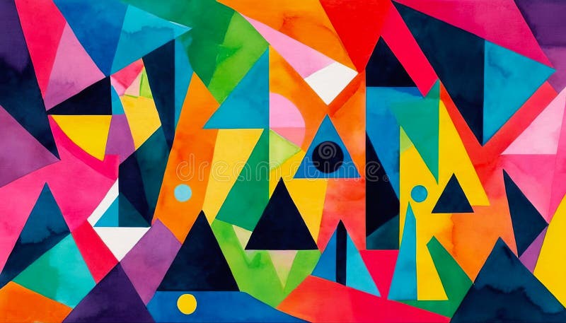 Bright abstract background with multicolor shapes, colorful watercolor pattern vector illustration