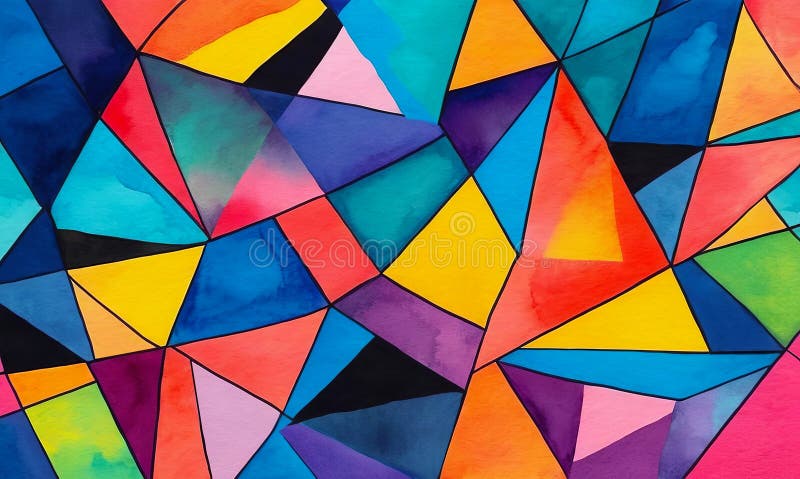 Bright abstract background of multicolored triangles, colorful pattern vector illustration