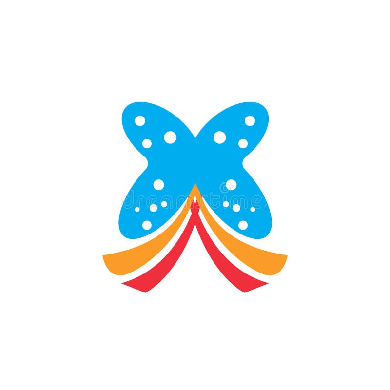 Colorful Abstract Butterfly with Ribbons Logo Design royalty free illustration